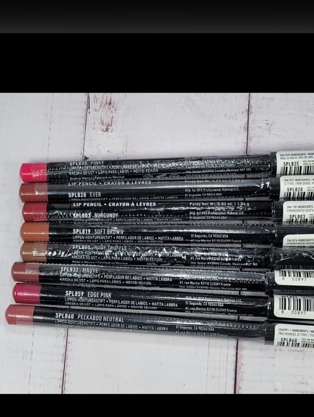 Nyx 8 Piece Slim Lip Pencil Lip Liner Bundle NEW!